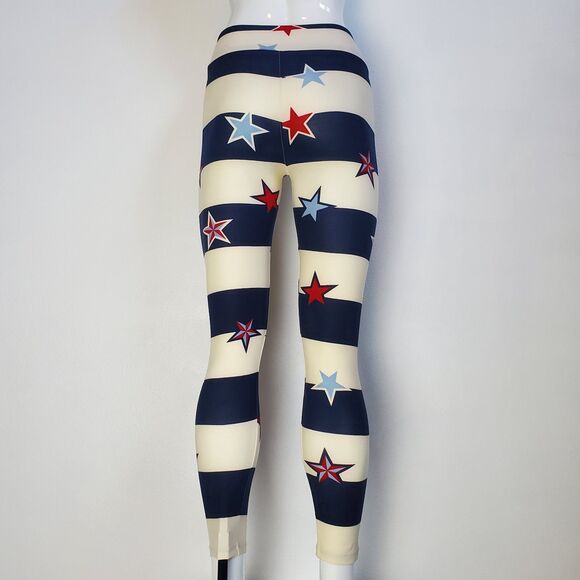 NEW LuLaRoe Navy Cream Star Leggings - Picture 3 of 7